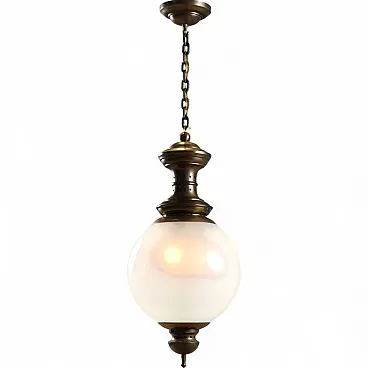 Pendant lamp in opaline glass, 1950s