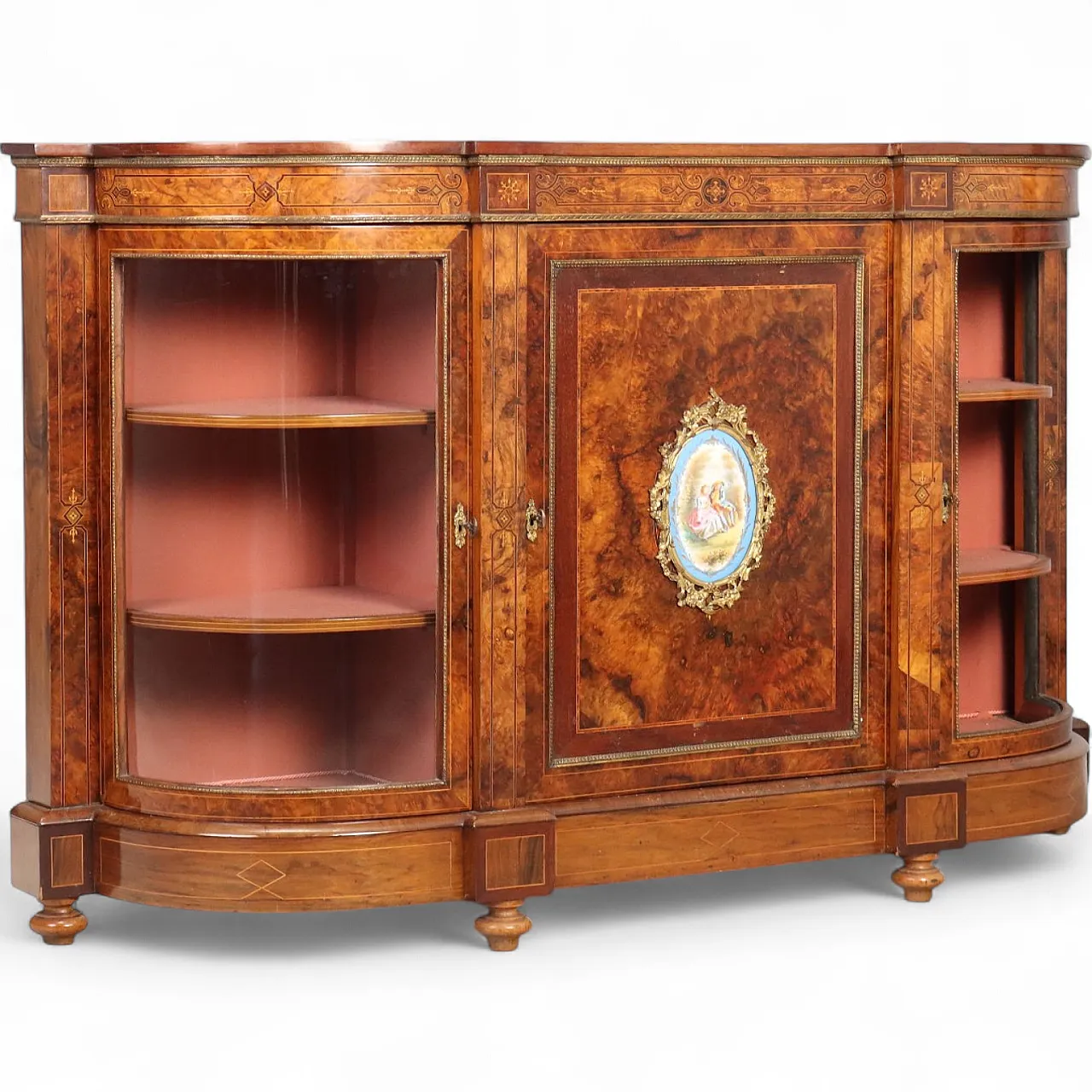 Servant veneered in walnut and mahogany, 19th century 11
