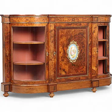 Servant veneered in walnut and mahogany, 19th century
