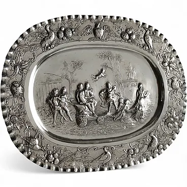 Silver tray, Paris manufacture, 20th century