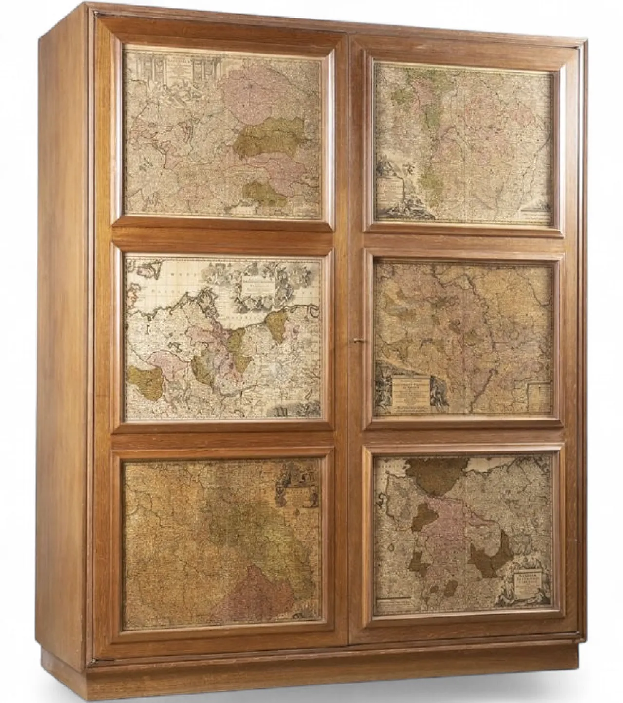 2-Door wardrobe with maps in the style of Maurizio Tempestini, 1940s 8