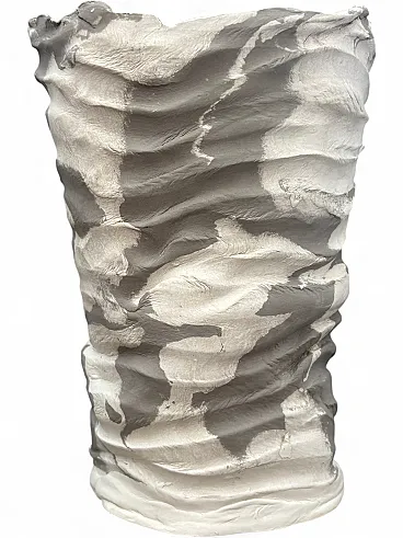 Two-tone sculptural vase Mineral fault by Alessandra Angoli, 2000s