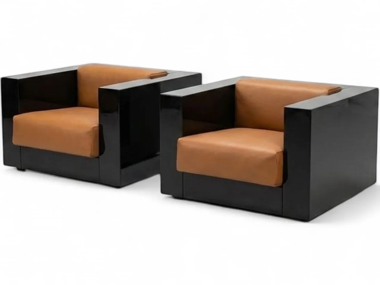 Coppia di poltrone Saratoga di Vignelli per Poltronova, anni '60 19