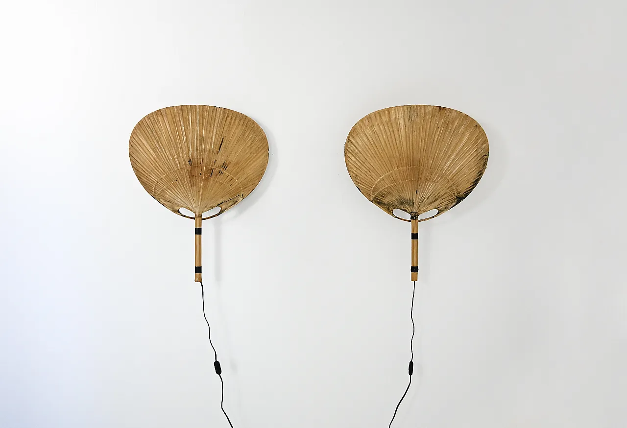 Coppia di lampade da parete "Uchiwa" di Ingo Maurer per M Design, anni '70 3