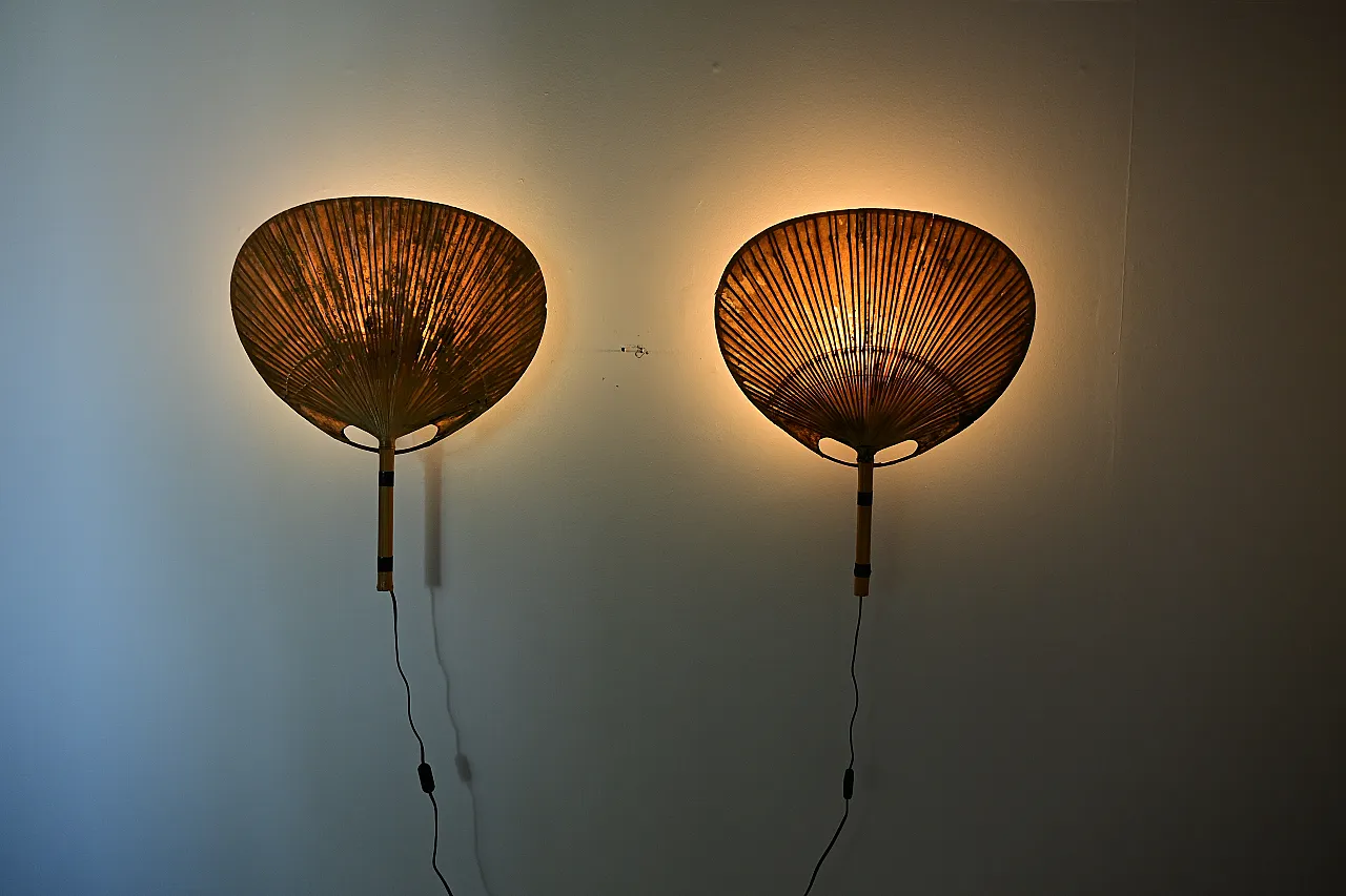 Coppia di lampade da parete "Uchiwa" di Ingo Maurer per M Design, anni '70 4