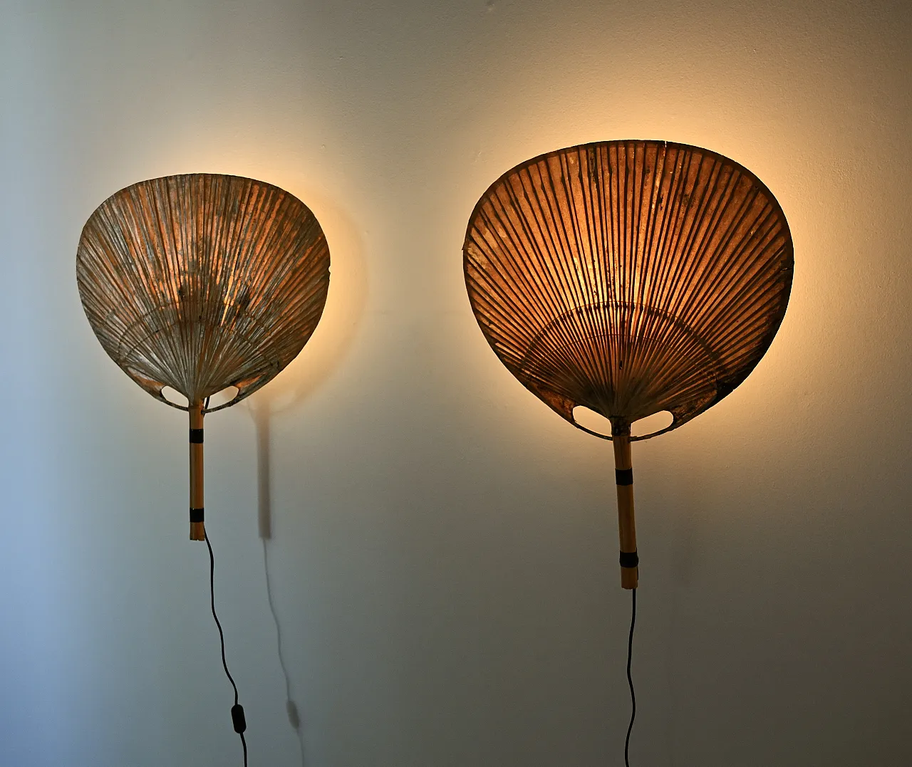 Coppia di lampade da parete "Uchiwa" di Ingo Maurer per M Design, anni '70 6