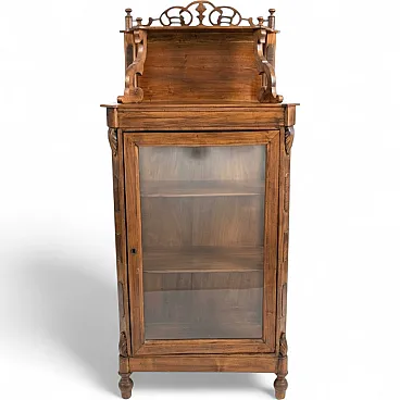Umbertine display cabinet in walnut wood, late 19th century