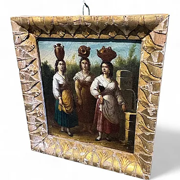 Oil on canvas, three common people of Ciociaria, 19th century