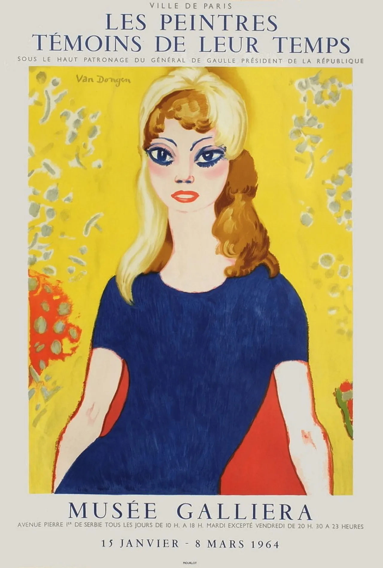 Kees VAN DONGEN Poster Expo 64 - Musée Galliéra Brigitte Bardot 1964 3
