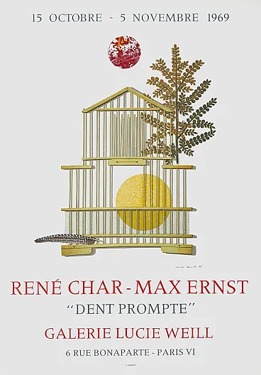 Max ERNST Poster Expo 69 - Galerie Lucie Weill 1969