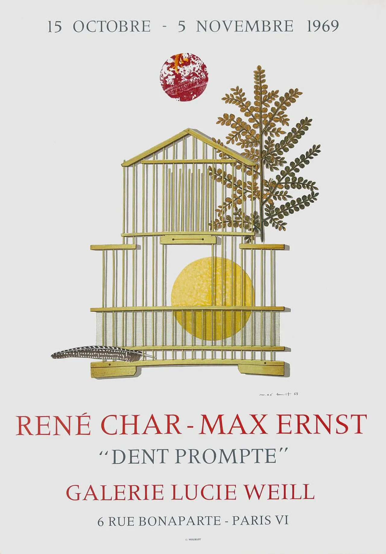 Max ERNST Poster Expo 69 - Galerie Lucie Weill 1969 3