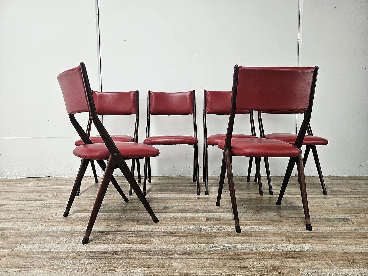 Six chairs by Gaetano and Alessandro Besana, 1960 2
