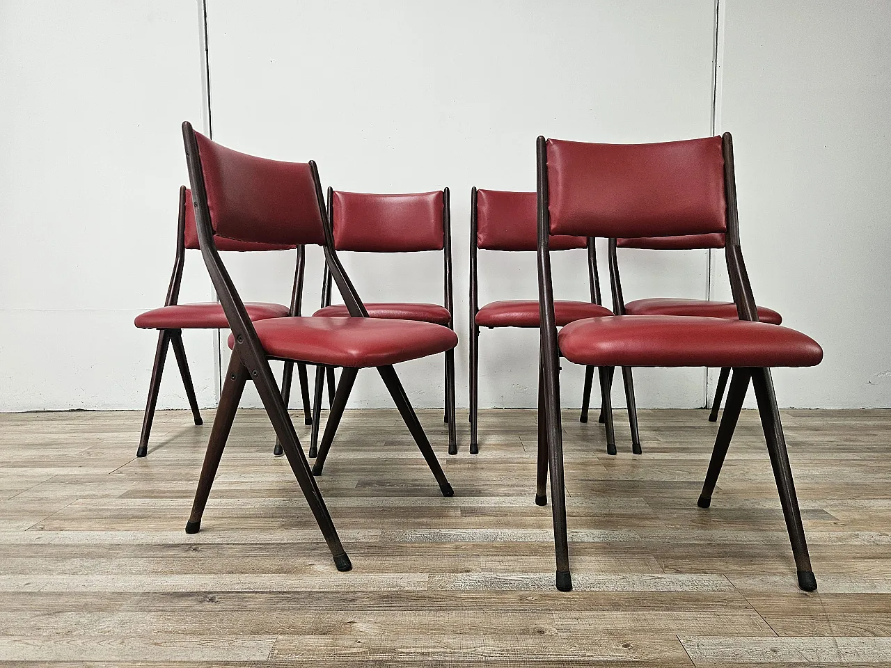 Six chairs by Gaetano and Alessandro Besana, 1960 4