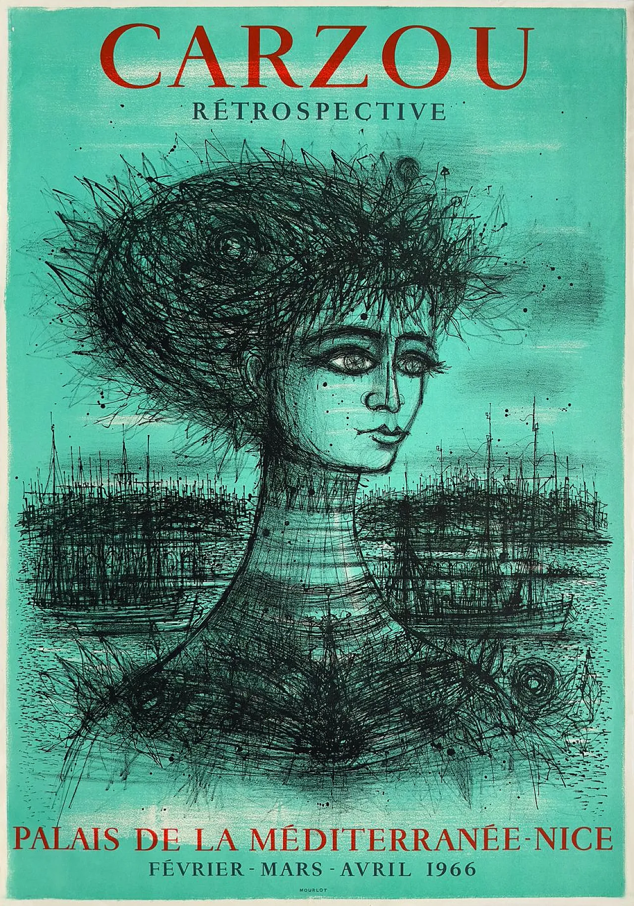 Jean CARZOU Poster Expo 66 - Palais de la Méditerranée 1966 2