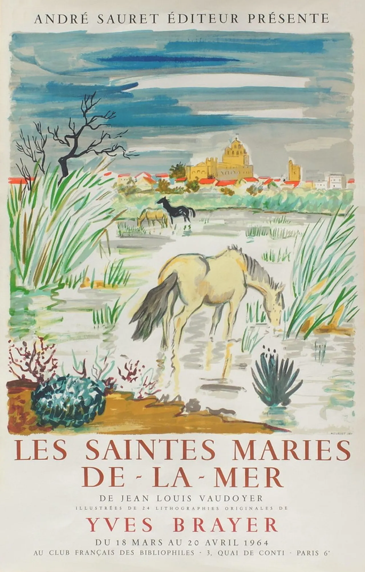 Yves BRAYER Poster Expo 64 - Les Saintes Maries de la mer 1964 1