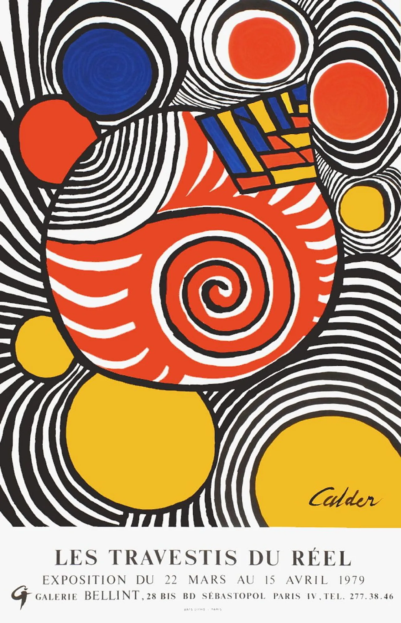 Alexandre CALDER poster Expo 79 - Galerie Bellint - Les travestis du réel 1979 1