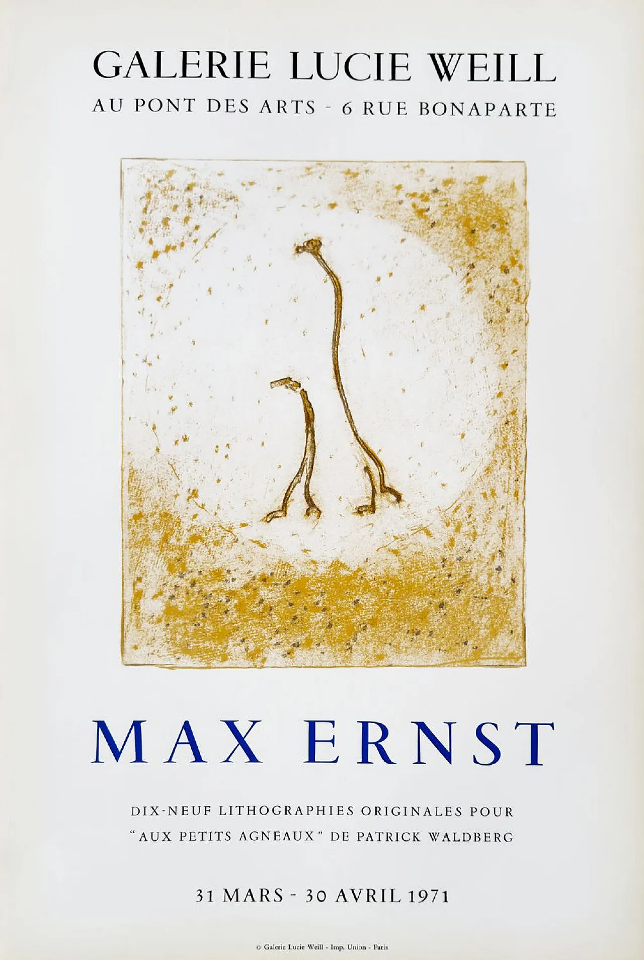 Max ERNST poster Expo 71 - Galerie Lucie Weill 1971 3