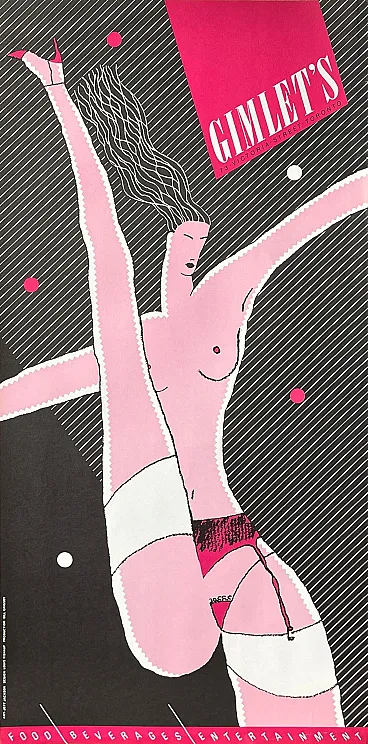 Jeff JACKSON Poster Gimlet's Toronto - Food - Beverages - Entertainment 1980