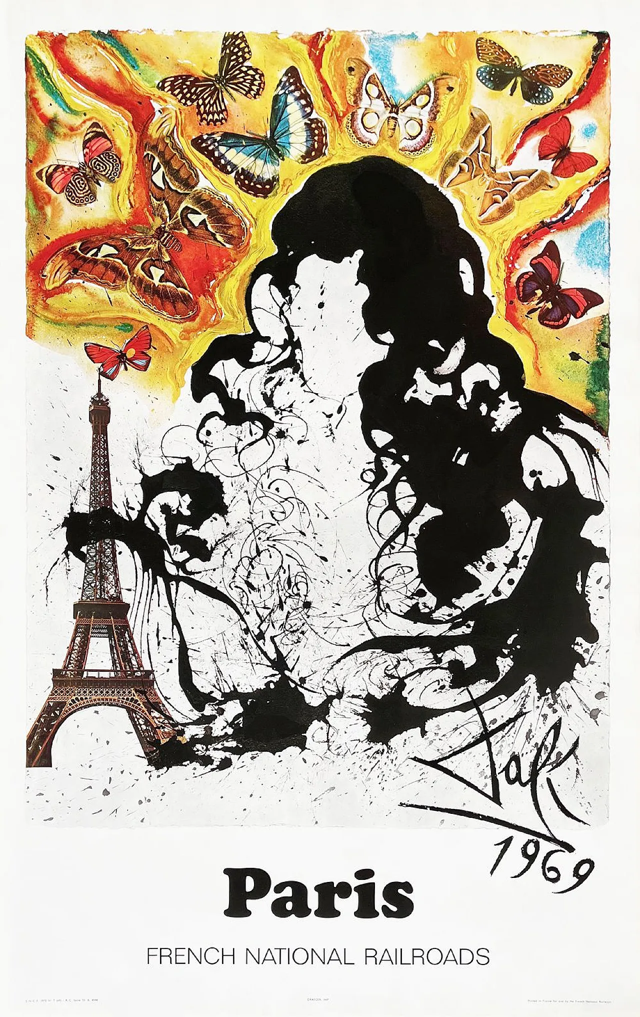 Salvador DALI Poster SNCF - French National Railroads - Paris (large) 1970 2