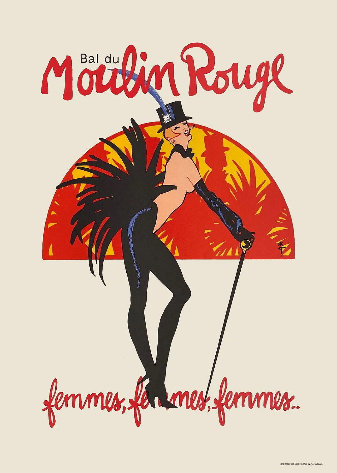 René GRUAU Poster Moulin Rouge - Femmes, femmes, femmes 2009 2