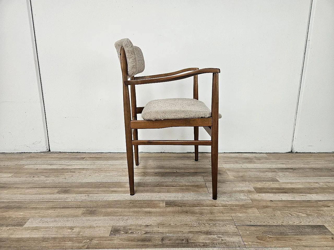 Swedish armchair in wood and fabric 2