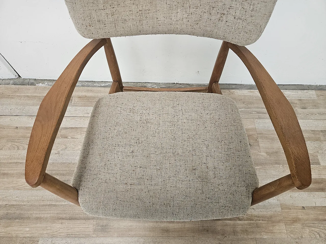 Swedish armchair in wood and fabric 5