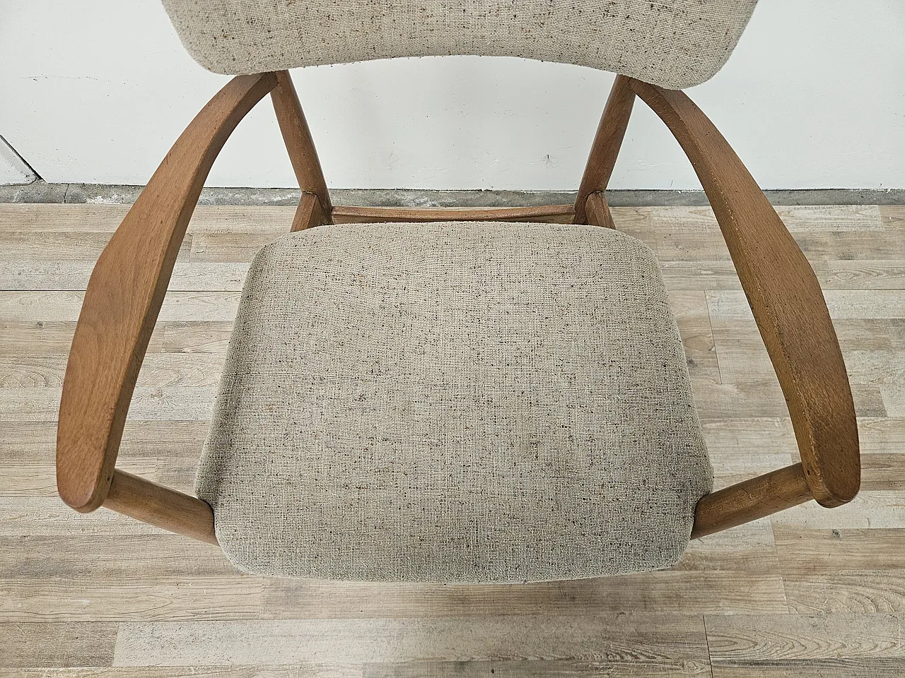Swedish armchair in wood and fabric 8