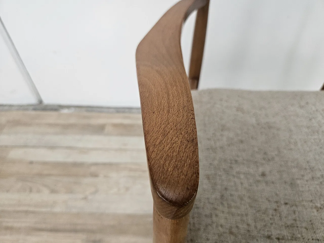 Swedish armchair in wood and fabric 9