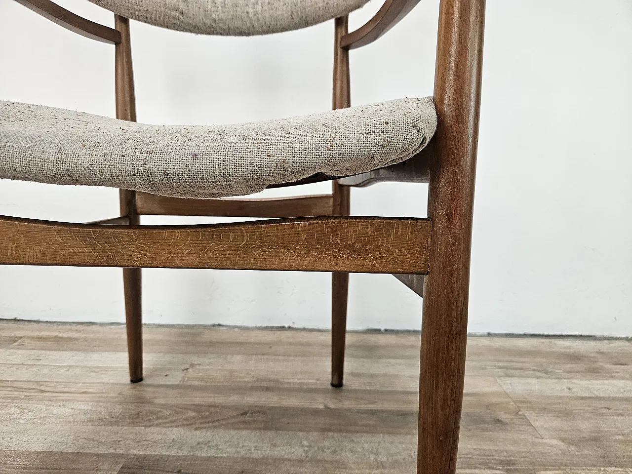 Swedish armchair in wood and fabric 11
