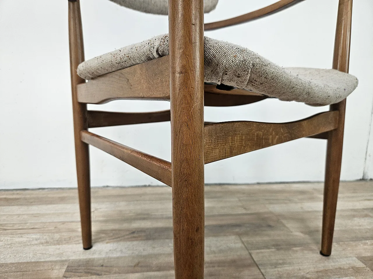 Swedish armchair in wood and fabric 12
