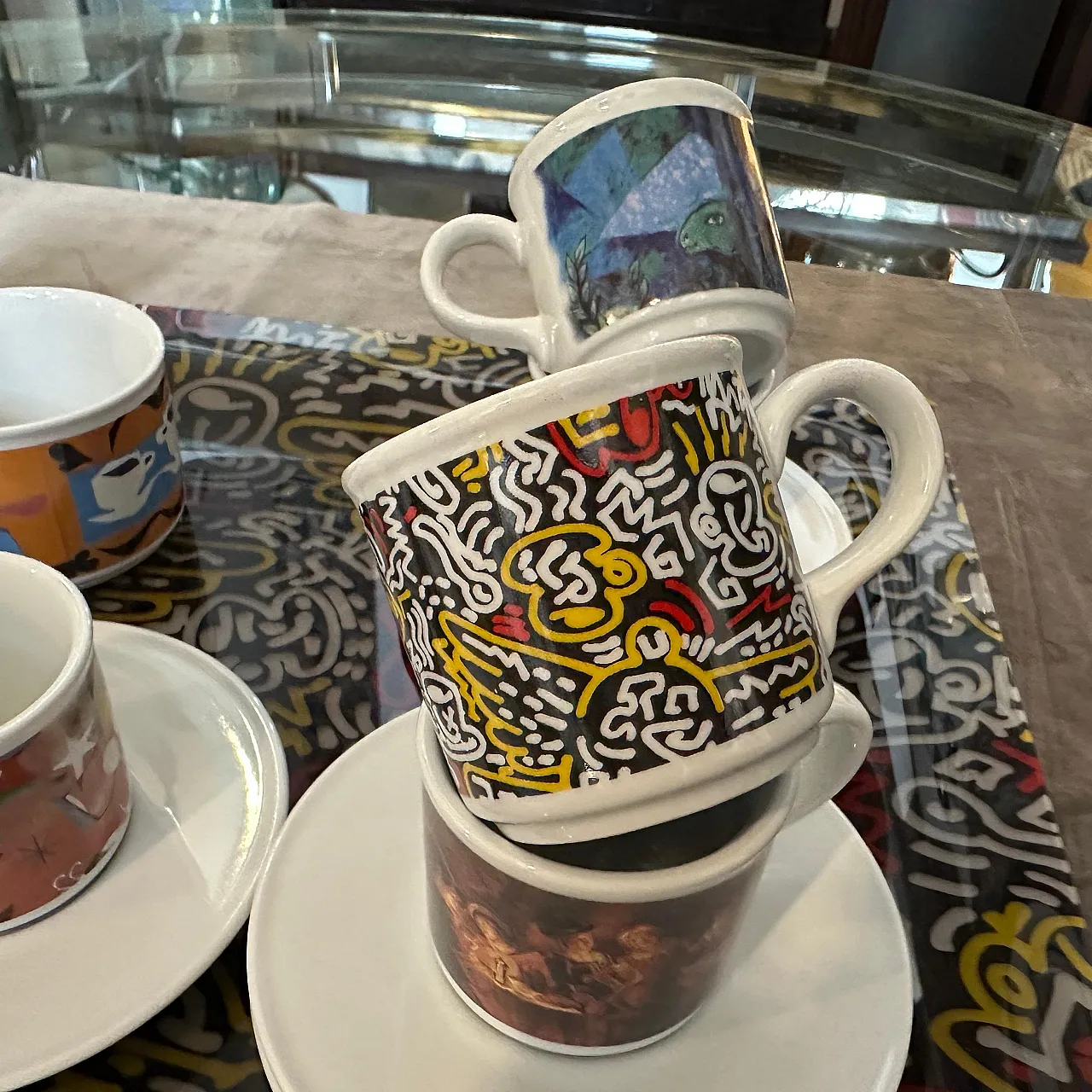 Coffee service and serving tray Cafè des Arts by Lavazza, 1990s 4