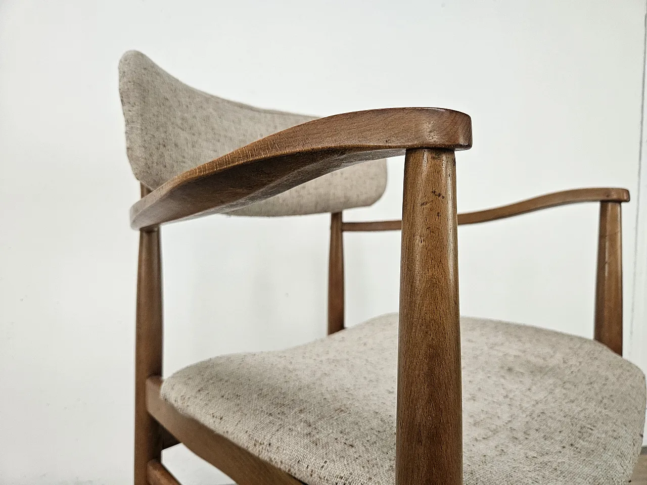 Swedish armchair in wood and fabric 13