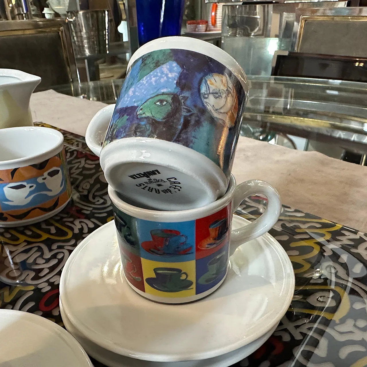 Coffee service and serving tray Cafè des Arts by Lavazza, 1990s 8