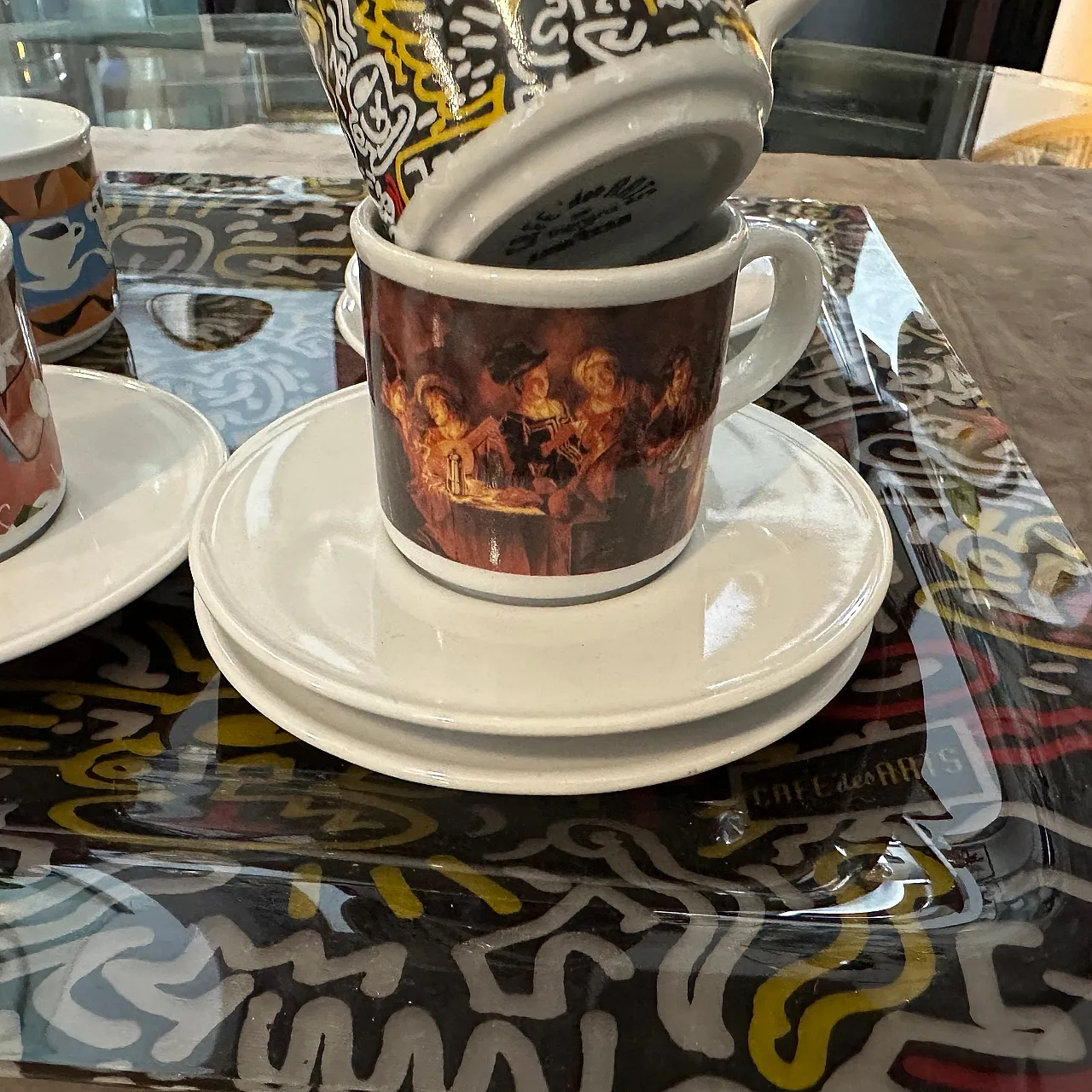 Coffee service and serving tray Cafè des Arts by Lavazza, 1990s 15