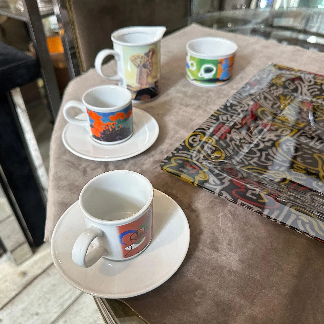 Coffee service and serving tray Cafè des Arts by Lavazza, 1990s 16