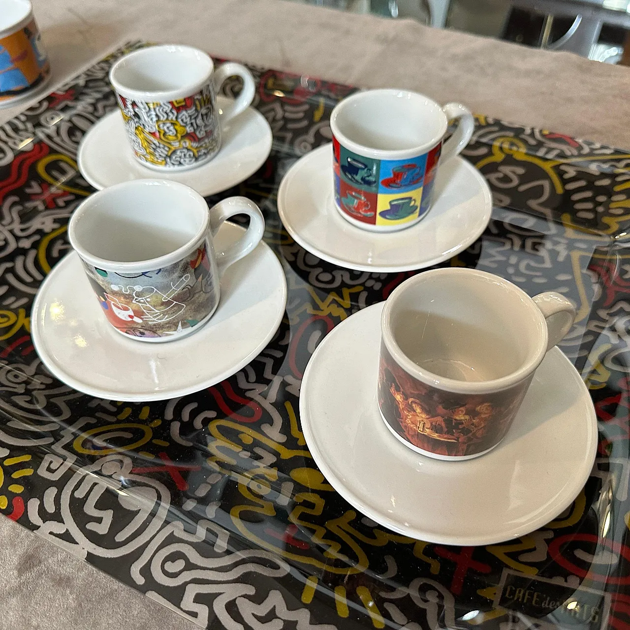 Coffee service and serving tray Cafè des Arts by Lavazza, 1990s 17