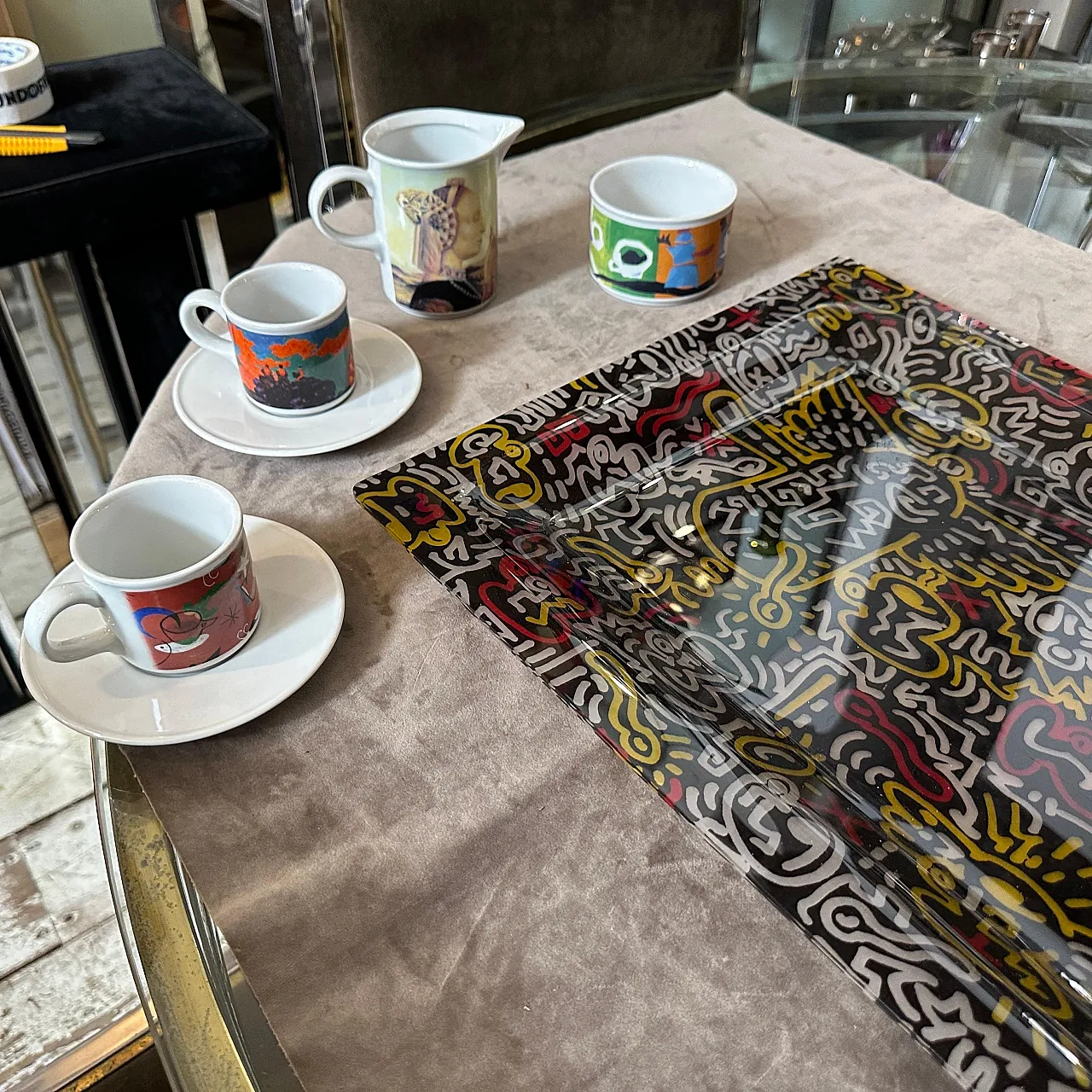 Coffee service and serving tray Cafè des Arts by Lavazza, 1990s 18