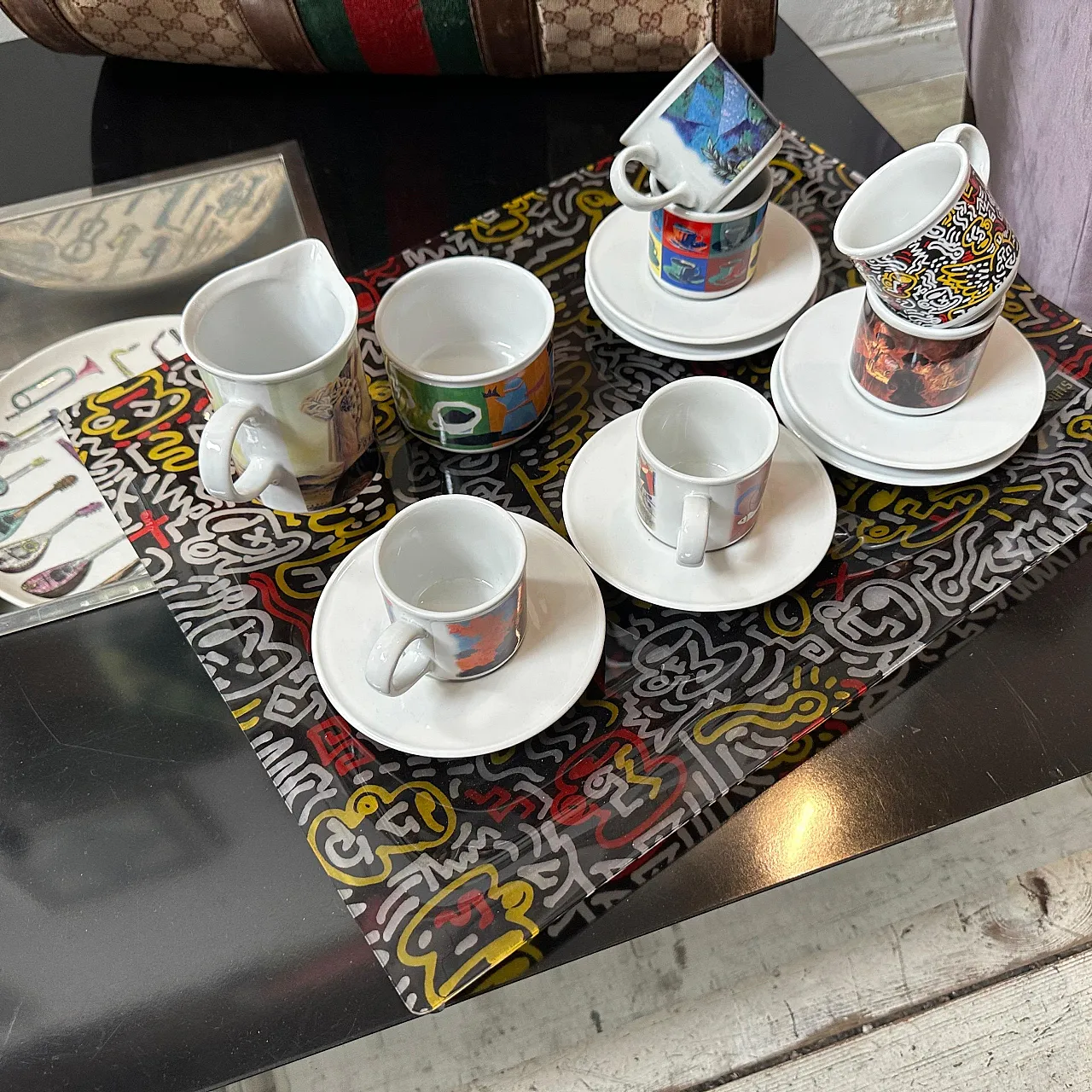 Coffee service and serving tray Cafè des Arts by Lavazza, 1990s 20