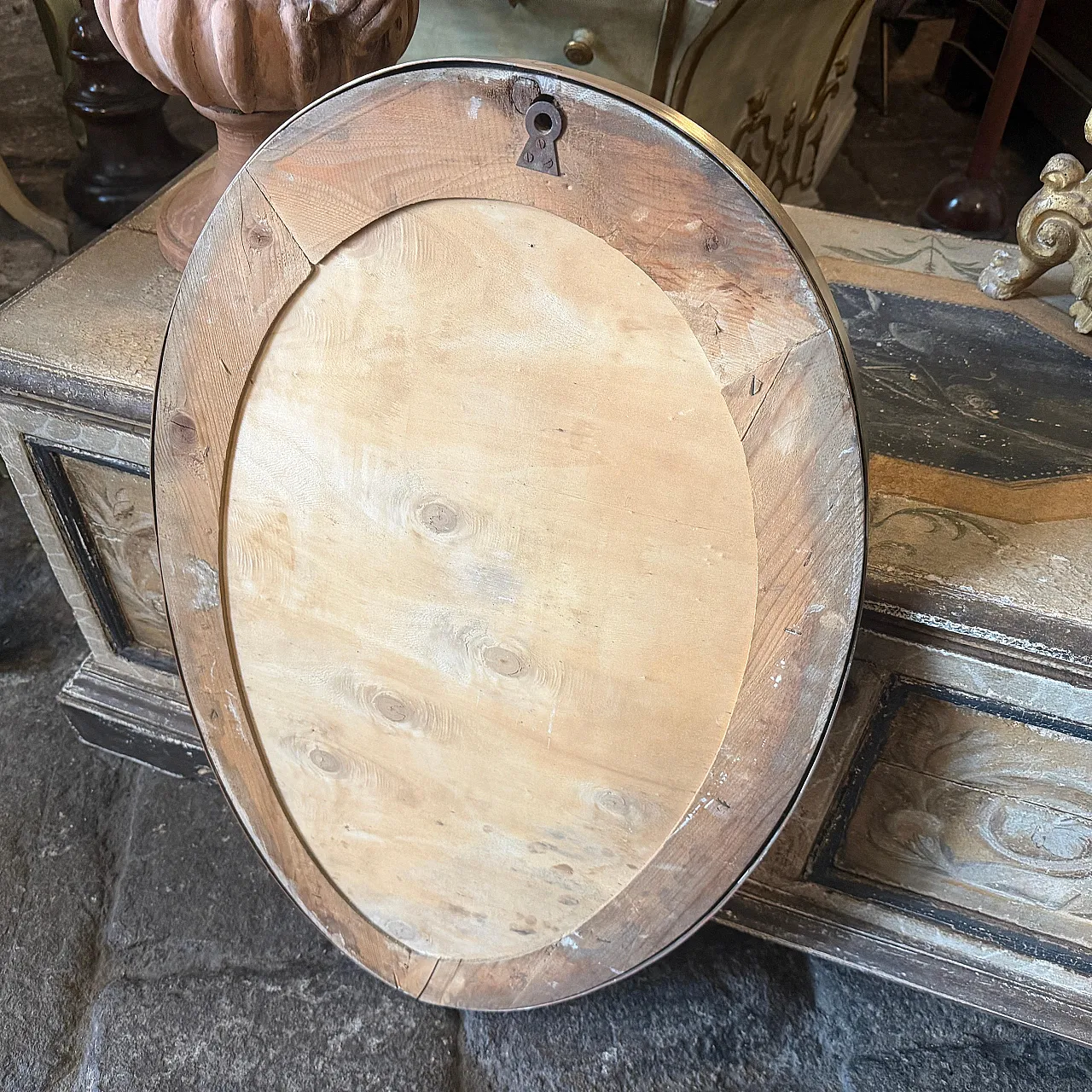 Specchio da parete ovale in ottone di Giò Ponti, anni '60 6