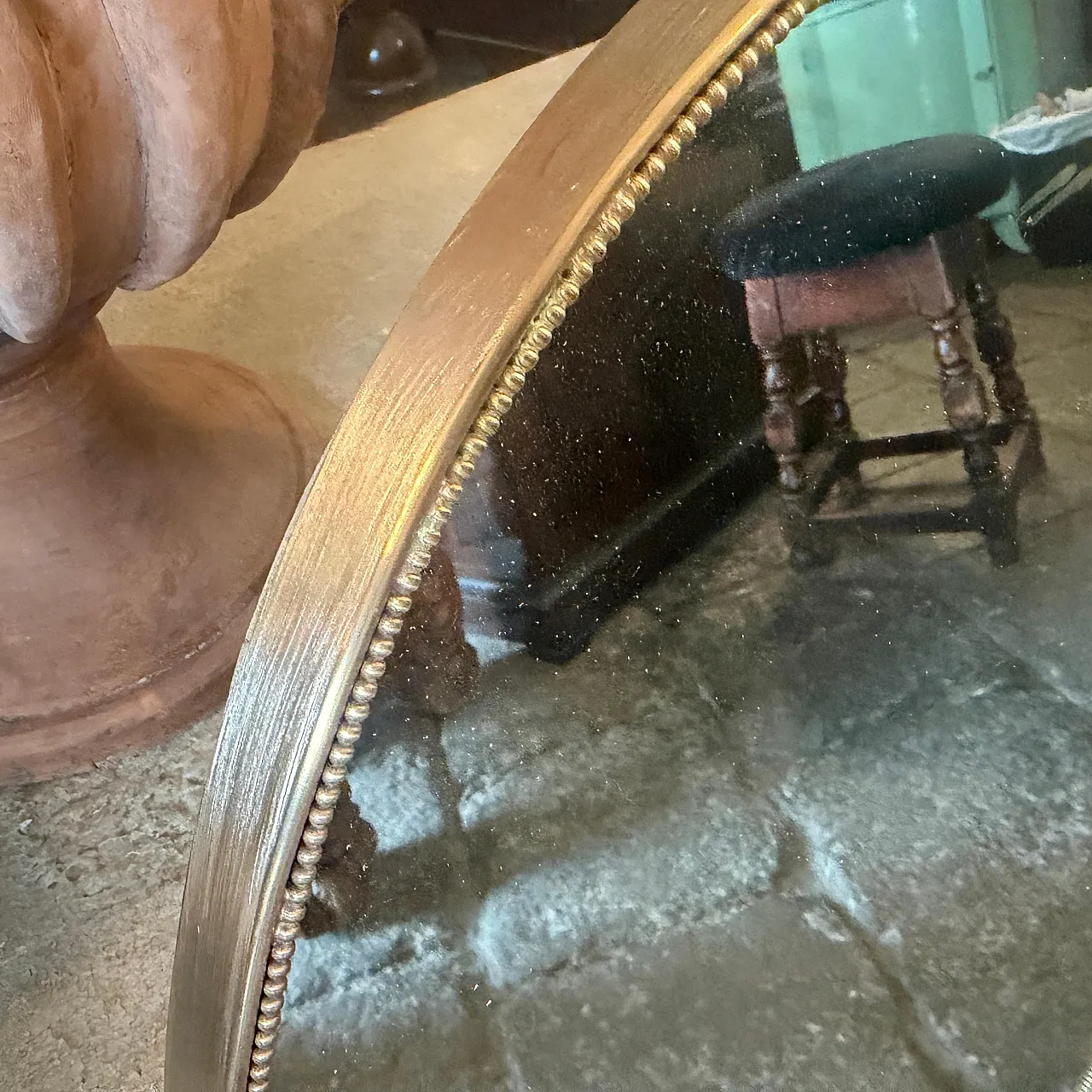 Specchio da parete ovale in ottone di Giò Ponti, anni '60 13