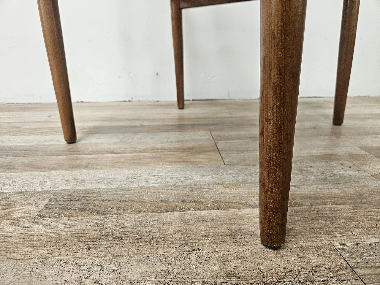 Swedish armchair in wood and brown fabric 12