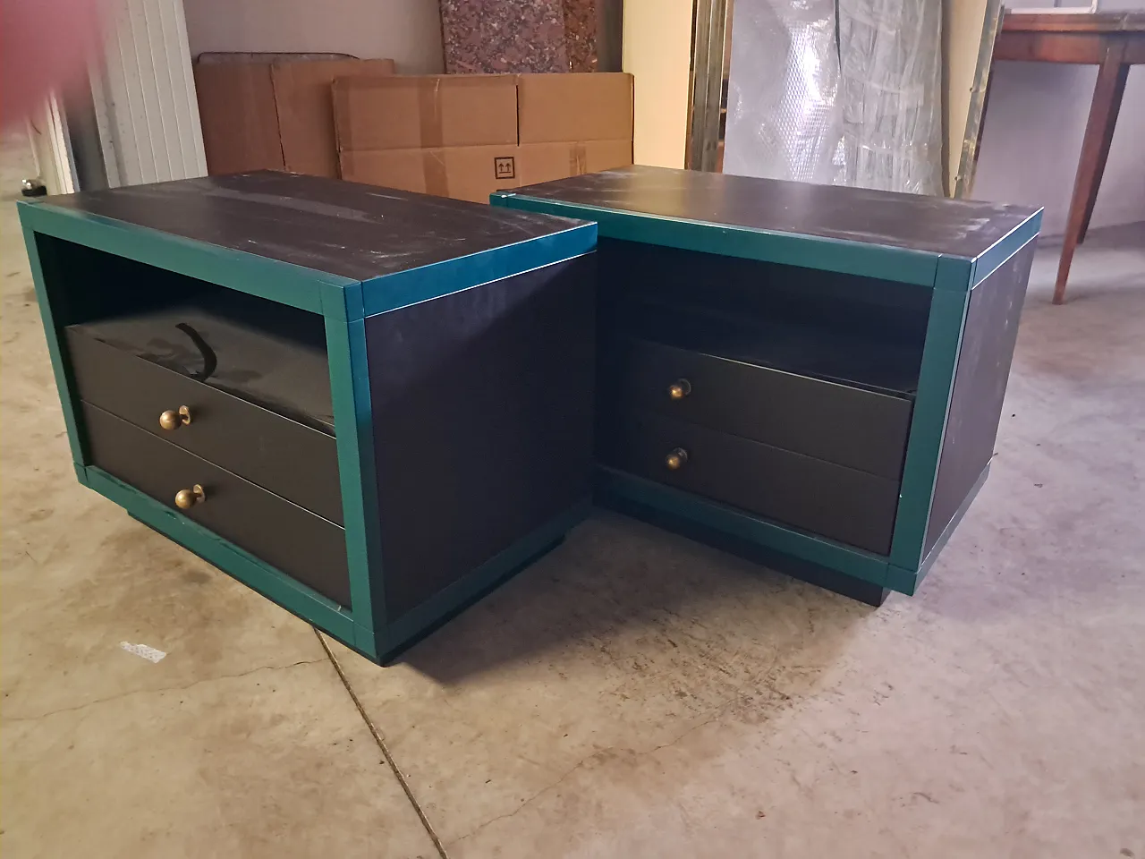 Pair of bedside tables, 70s 3