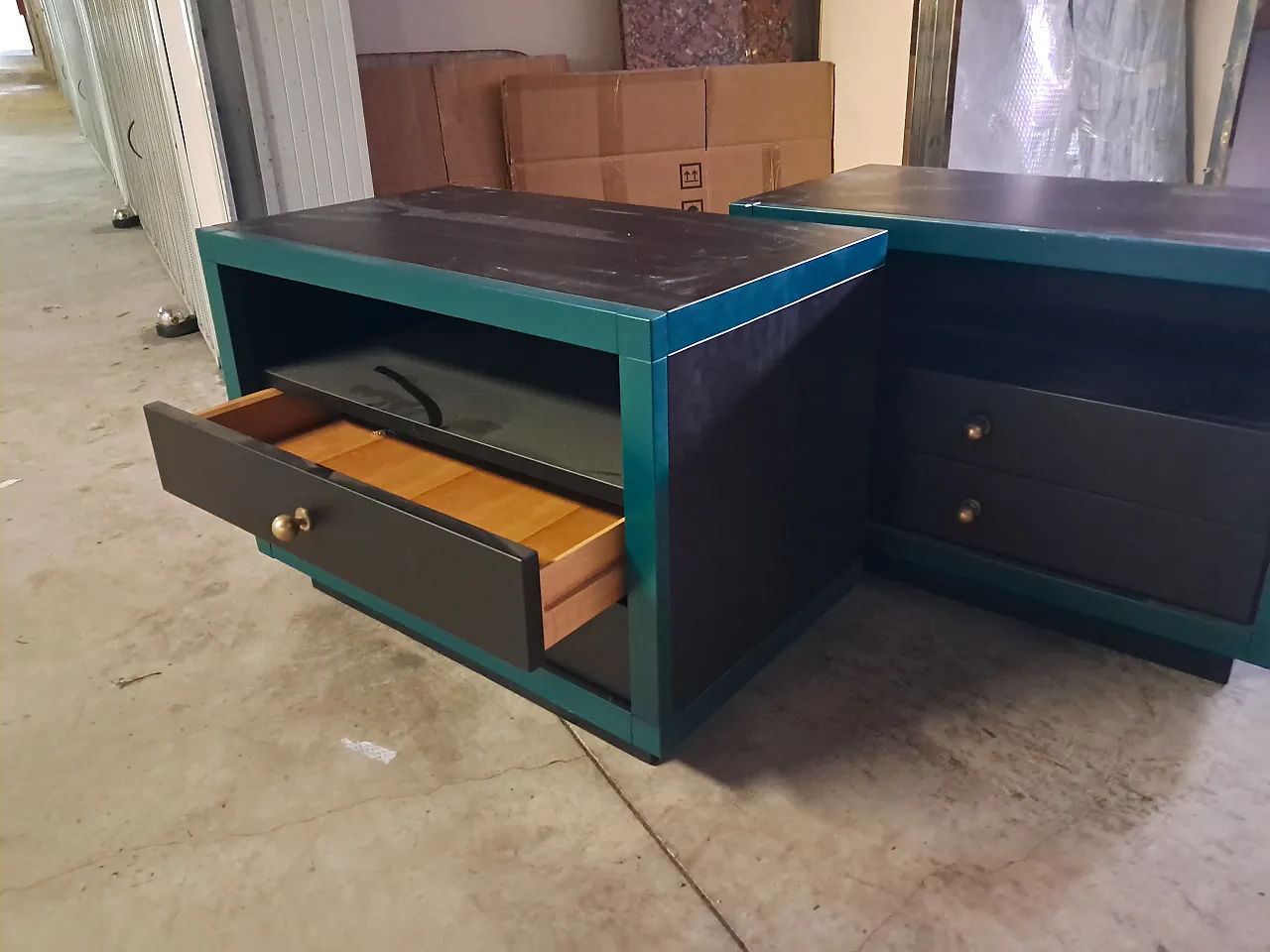 Pair of bedside tables, 70s 4