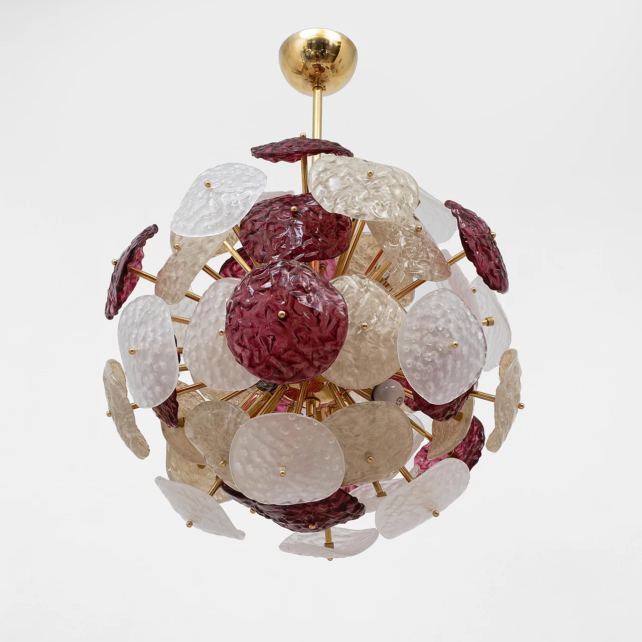 Lampadario Sputnik in vetro di Murano e ottone, '900 4