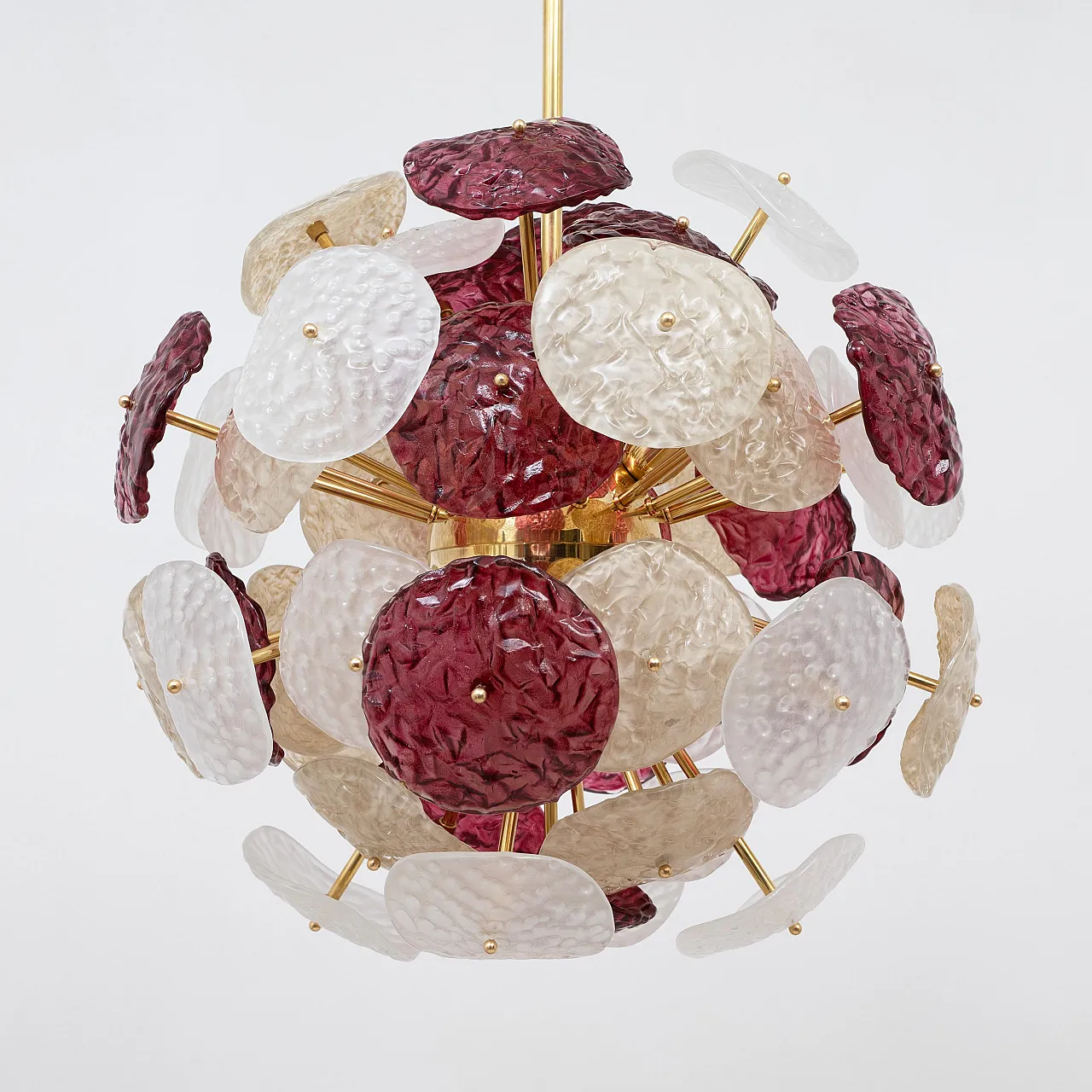 Lampadario Sputnik in vetro di Murano e ottone, '900 5