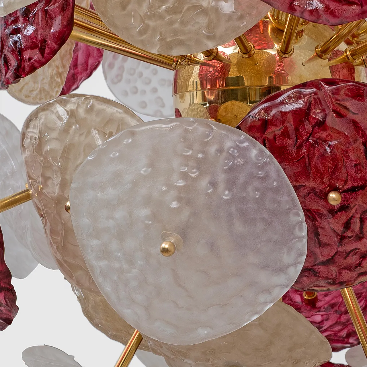 Lampadario Sputnik in vetro di Murano e ottone, '900 8
