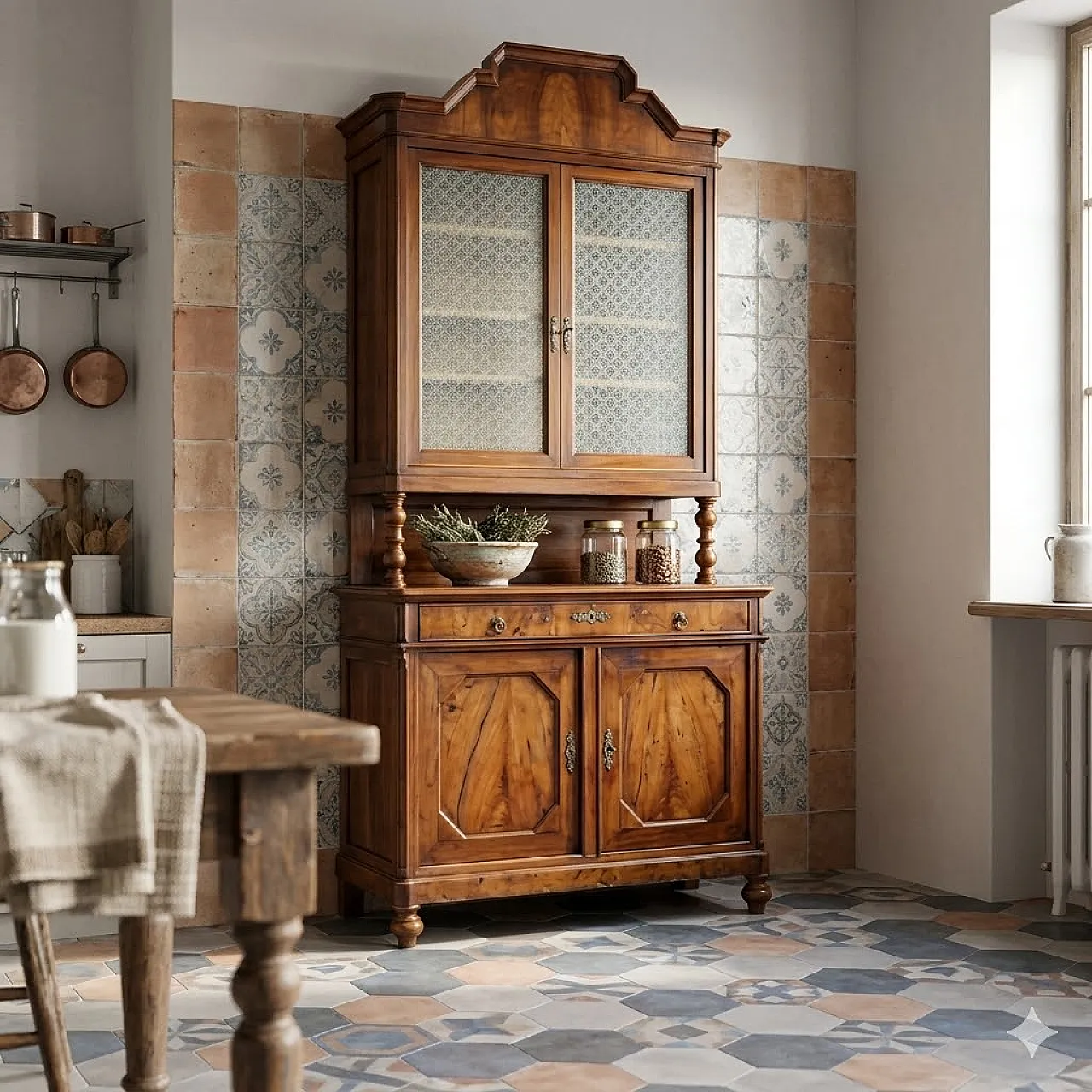 Credenza a doppio corpo Umbertina, '800 2