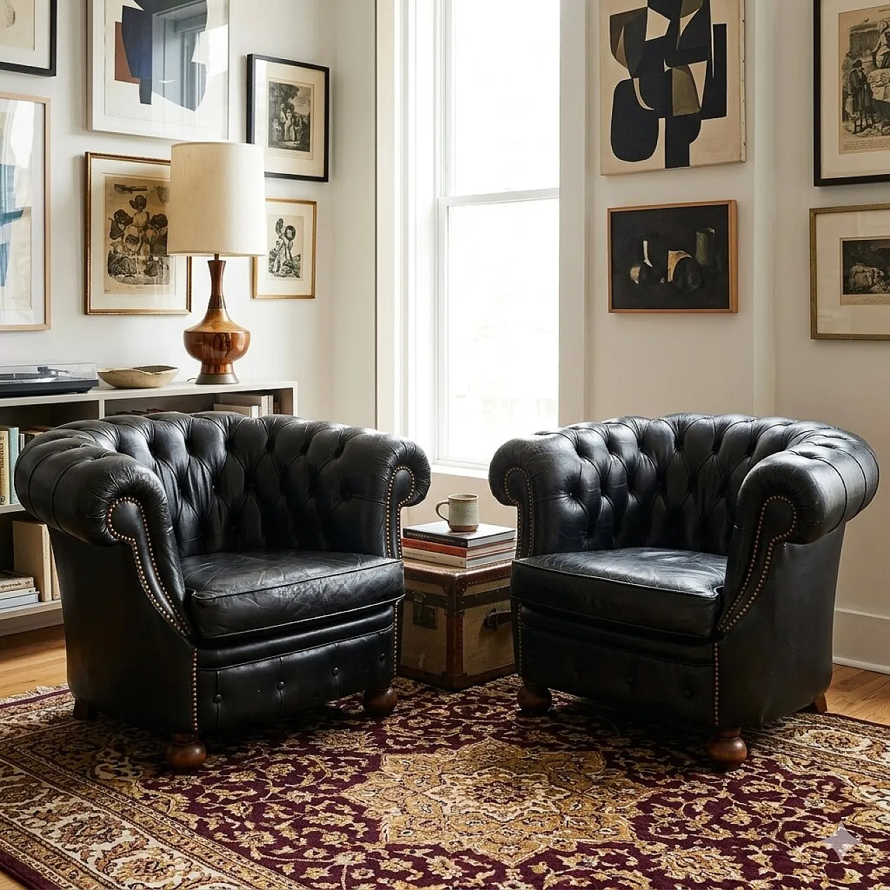 Coppia di poltrone Chesterfield, '900 2