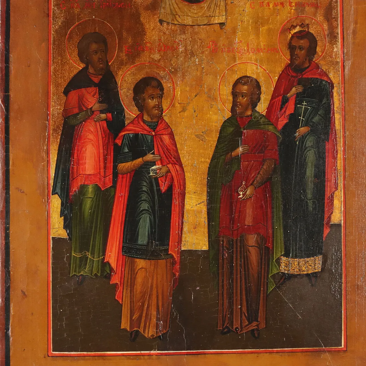 Icona Cristo Benedicente e Santi, '800 3