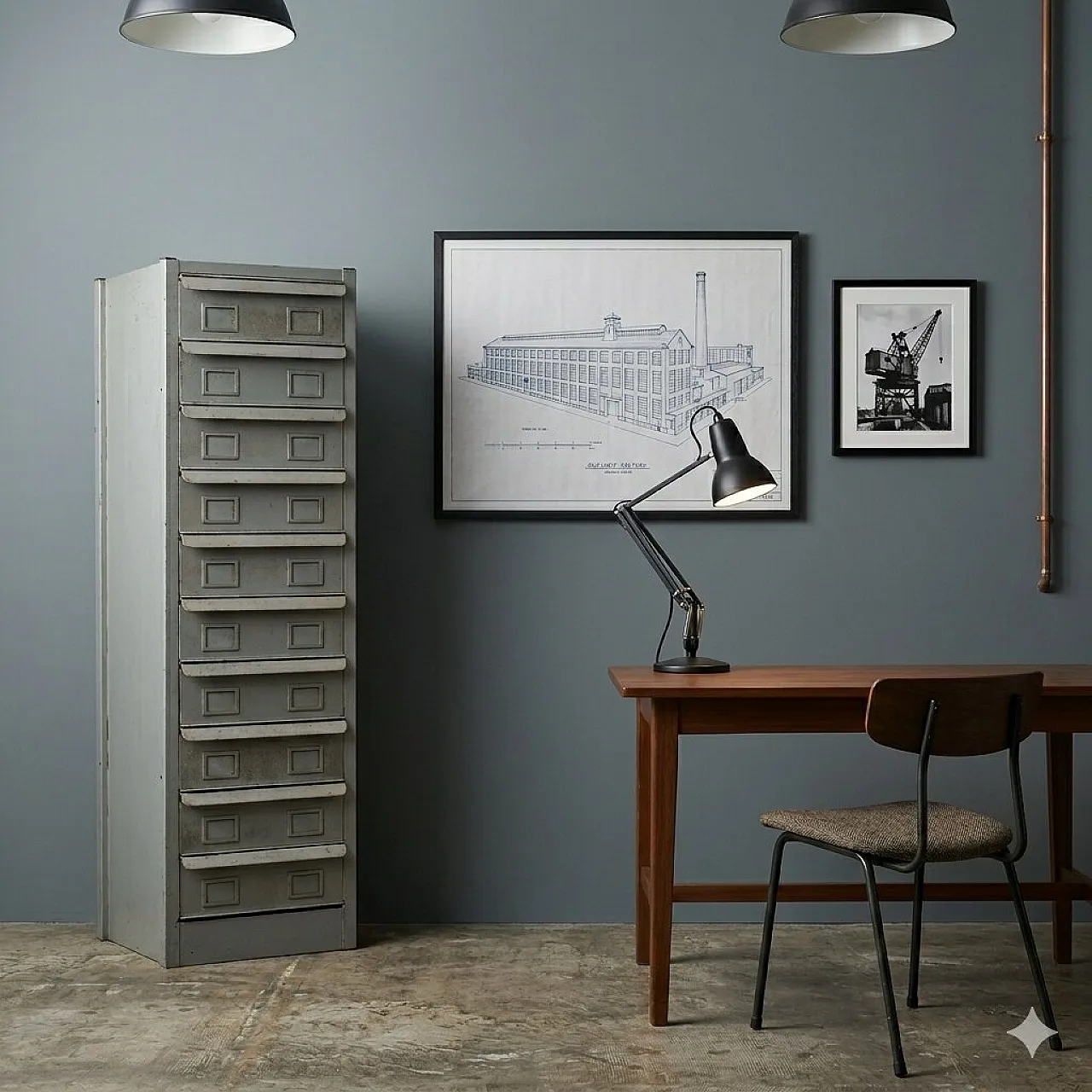 Metal classifier with ten drawers, 20th century 2